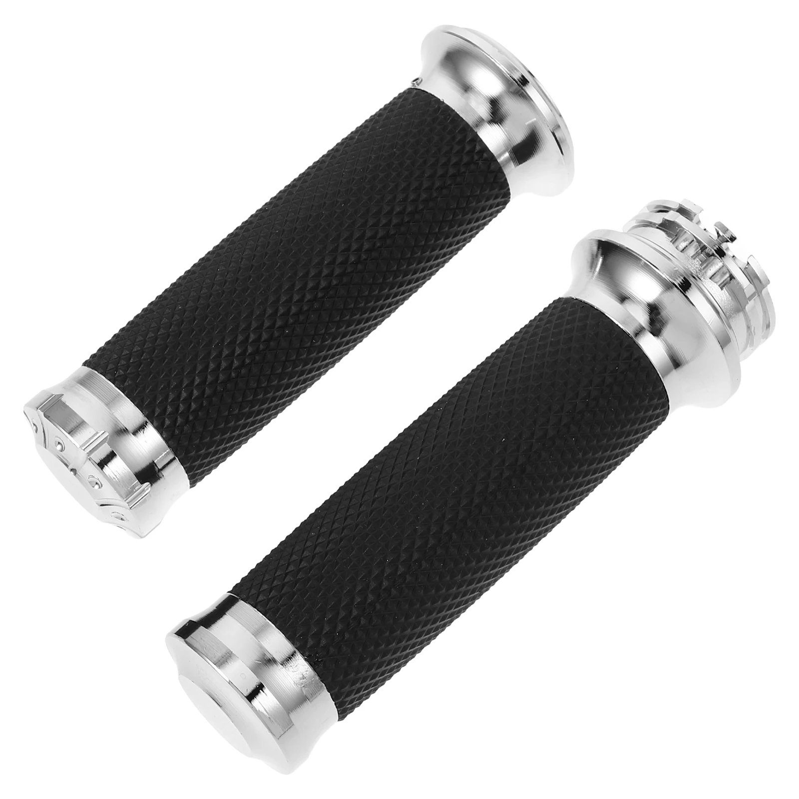 

1 Pair Motorcycle Handle Grips Rubber Aluminum Ergonomic Anti-Slip Replacement Handlebar Grips For Motorbike Durable Comfortable