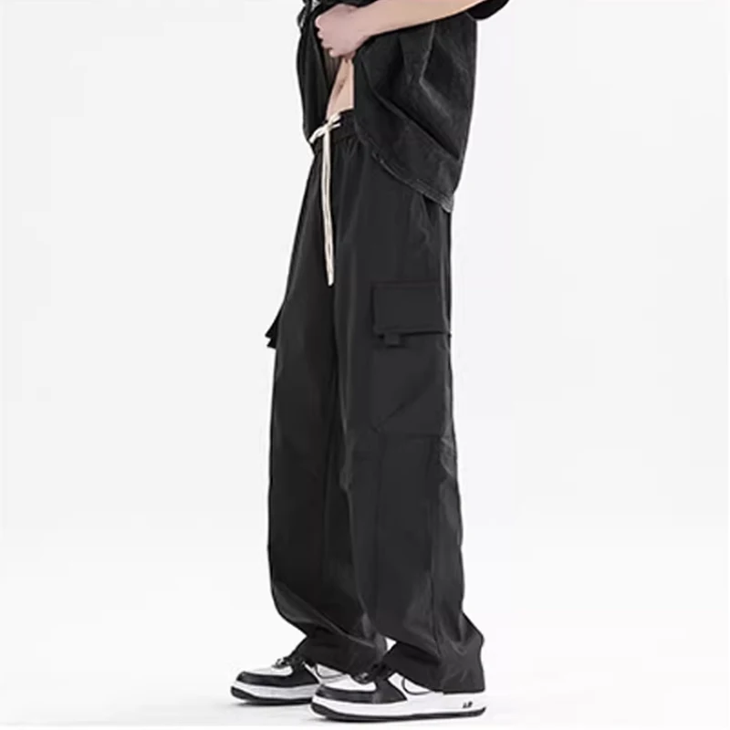 Cotton middle-aged plus size summer loose and wear-resistant work pants men's casual work pants new style