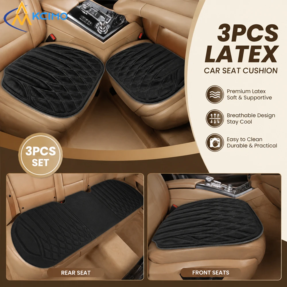 Automotive Latex Sitting Cushion Kit, Skin-Friendly Breathable Seat Protector, Universal Anti-Skid Interior Seat Padding Mats