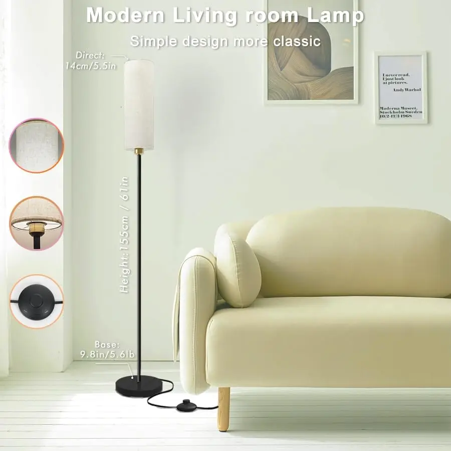 

Floor Lamp Works with Alexa & Google 2.4G Remote RGB + Color Temperatures Bright Dimmable Smart Black Floor Lamp