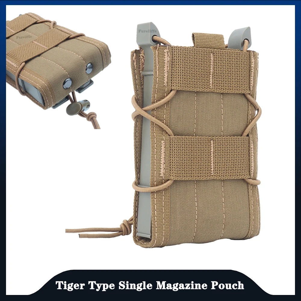 Elastic Drawstring Magazine Dump，For Outdoor Hunting Airsoft Belt Vest Accessories，Store 5.56 Magazines /Scorpion Fast Mag Bag