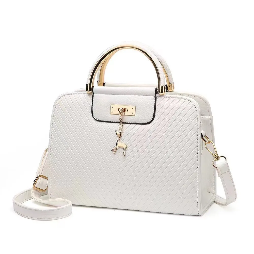 

Women's Small Square PU Handbag Solid Color Crossbody Shoulder Bag with Zipper Closure Fashionable Ladies Bag
