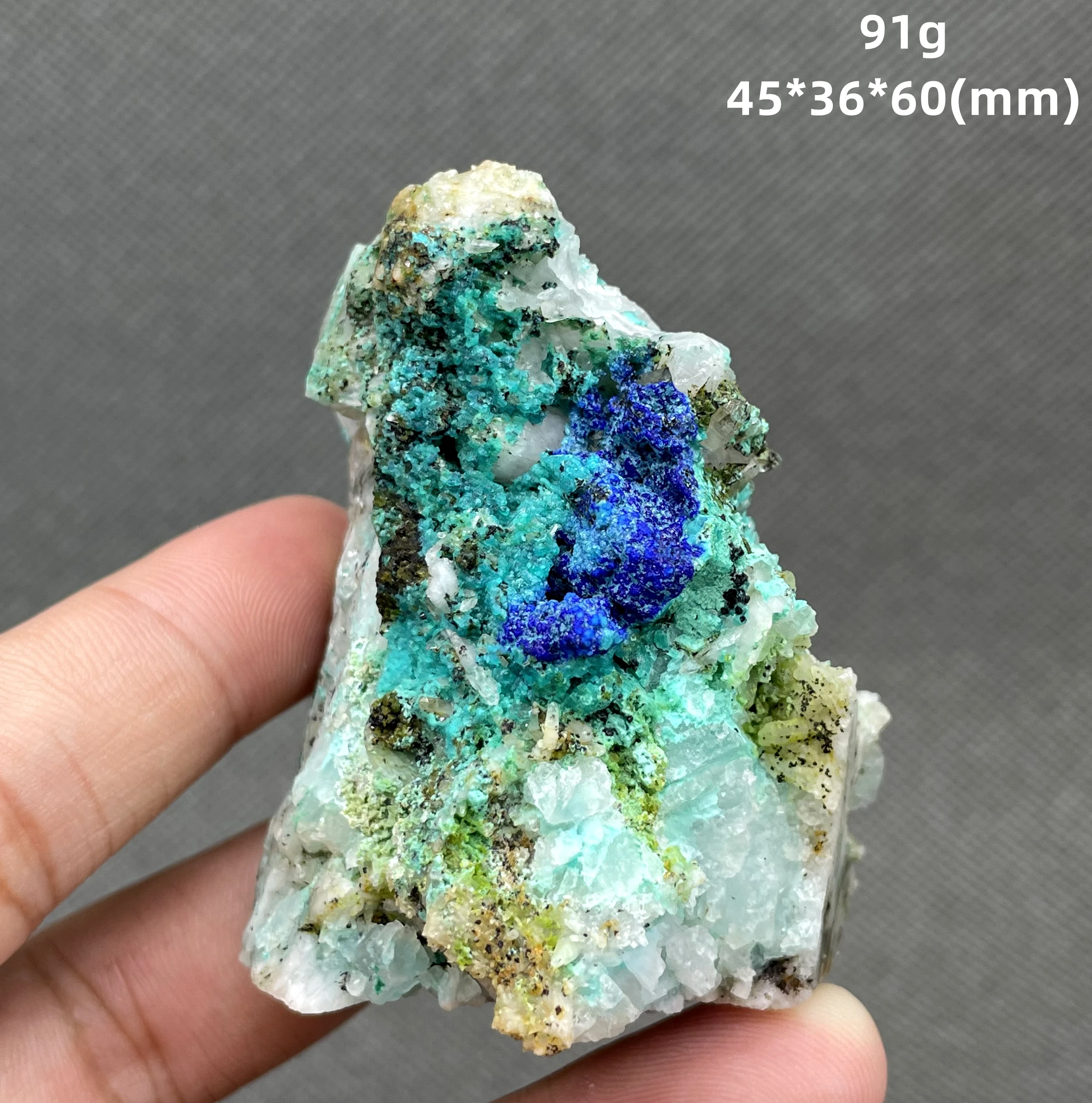 

Very rare! 100% Natural Brazil aurichalcite and azurite Symbiotic Mineral specimen stones and crystals healing crystals quartz