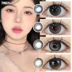 YIMEIXI 2pcs Hot Selling Myopia Colored Contact Lenses for Eyes With Diopters High Quality Pink Lenses Soft Nature Pupils Beauty