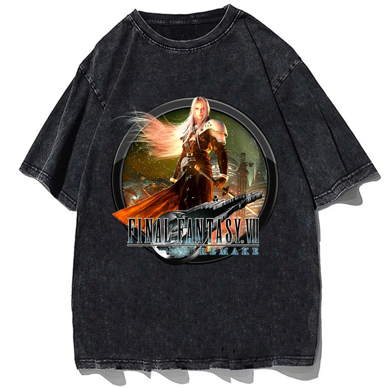 PC Game Final Fantasy VII Graphic T Shirt Sephiroth Printed Tshirt Harajuku T-Shirt Manga Cotton Loose Oversize Tees Daily Tops