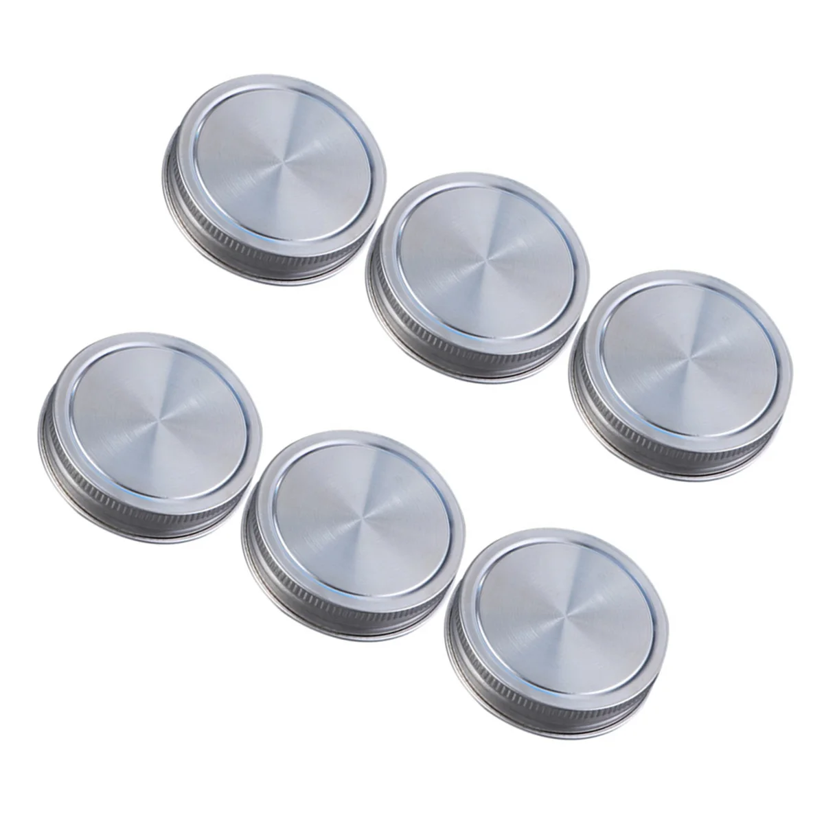 

7pcs 86Mm Stainless Steel Jar Lid Leakproof Airtight Sealing Cover For Wide Mouth Mason Jars Food Storage Home Kitchen Use