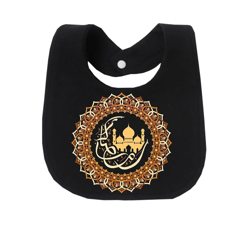 Arabesque Print 2-Layer Drool Bib Adjustable Snap Button Cute Cartoon Baby Must Haves Mommy And Baby Lovely Baby Toy
