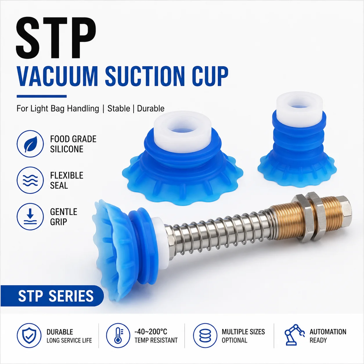 Open bag vacuum suction cup industrial STP35S/60S suction soft packaging silicone mechanical arm accessories suction nozzle lip