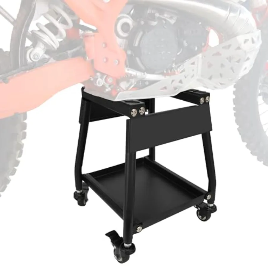 

Dirt Bike Stand with Wheels Detachable Motorcycle Lift Panel Stand Anti Slip Heavy Duty Universal Maintenance for Most Dirt Pit
