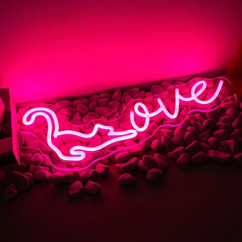 Cat Shape Love Word LED Neon Light Sign Dimmable USB Wall Lamp For Wedding Anniversary Valentine Holiday Decor Ornament