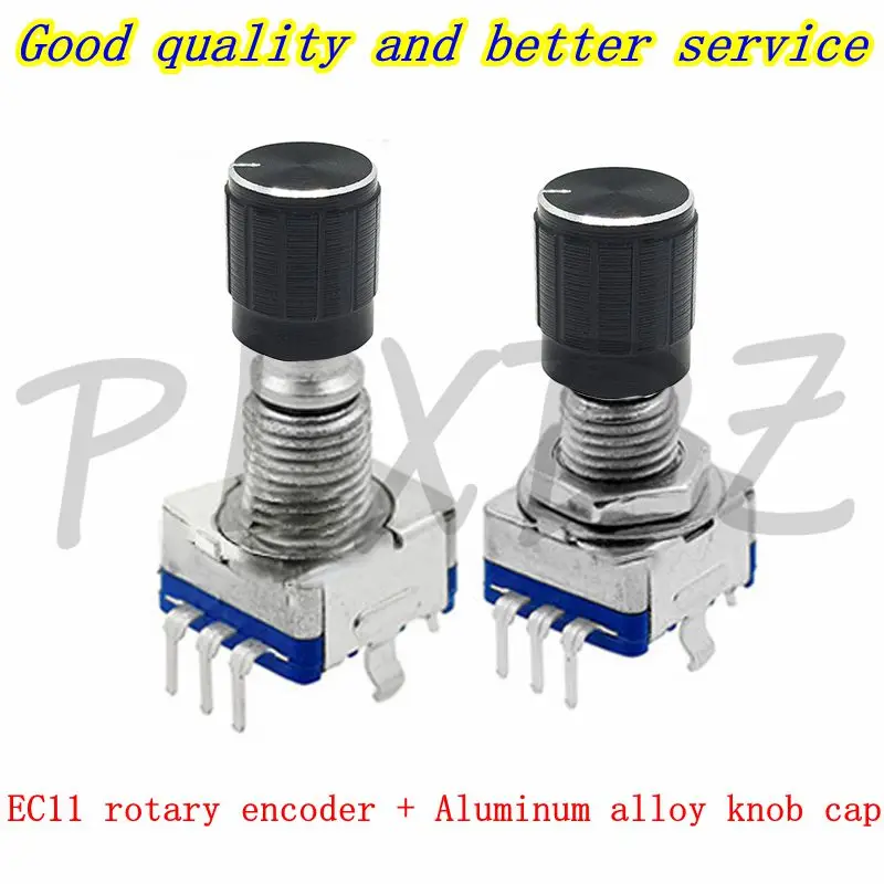 5set EC11 rotary encoder/encoded switch digital potentiometer With switch 15/20MM plum shaft 5pin With aluminum alloy knob cap