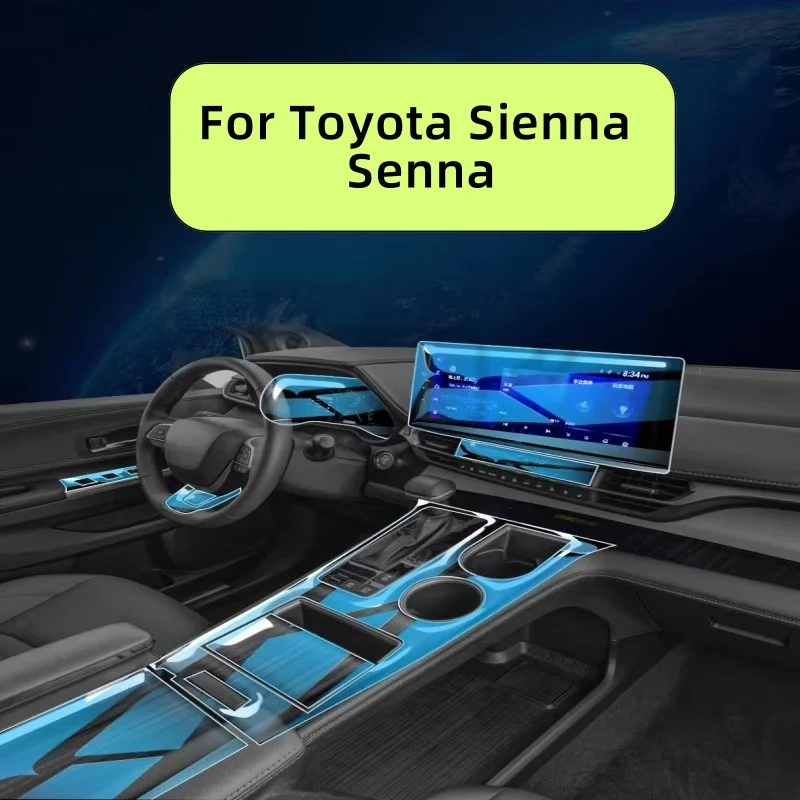 For Toyota Sienna Senna Deluxe  Car Interior Door Center Console Media Dashboard Navigation TPU Anti-scratch Protector Film