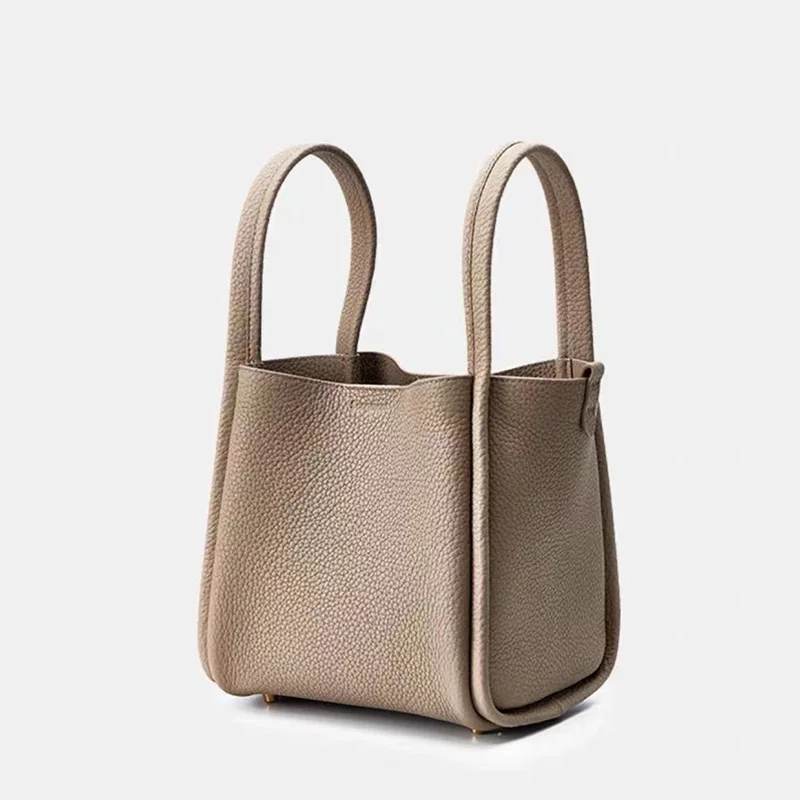 ZR DIARY Leather Tote Bag Women Simple Large Shoulder Bag with Large Capacity Handbags Bucket Bags