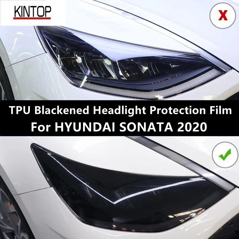 

For HYUNDAI SONATA 2020 TPU Blackened Headlight Protective Film, Headlight Protection,Film Modification