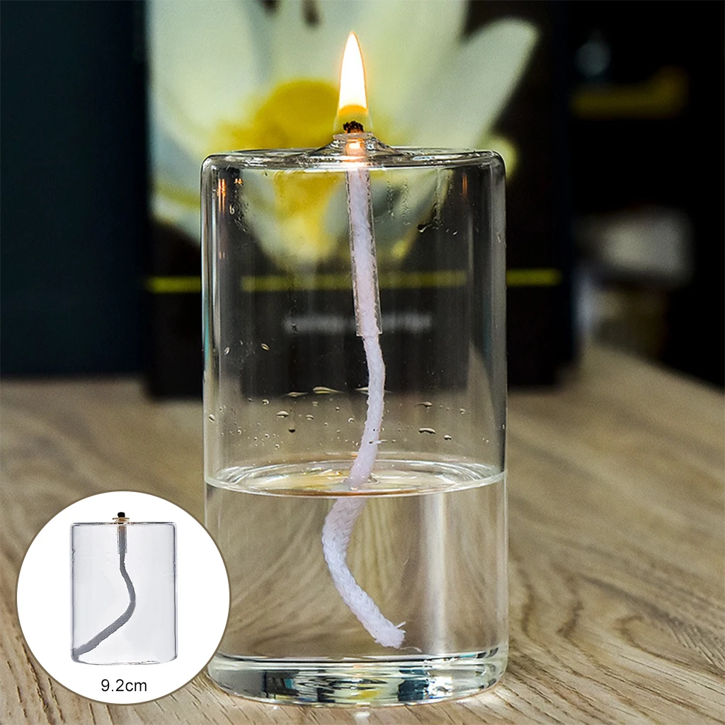 Refillable Glass Oil Candle Oil Lamp Candle Holders Tea Light Candlestick for Bedroom Wedding Dining Party Holiday Decoration