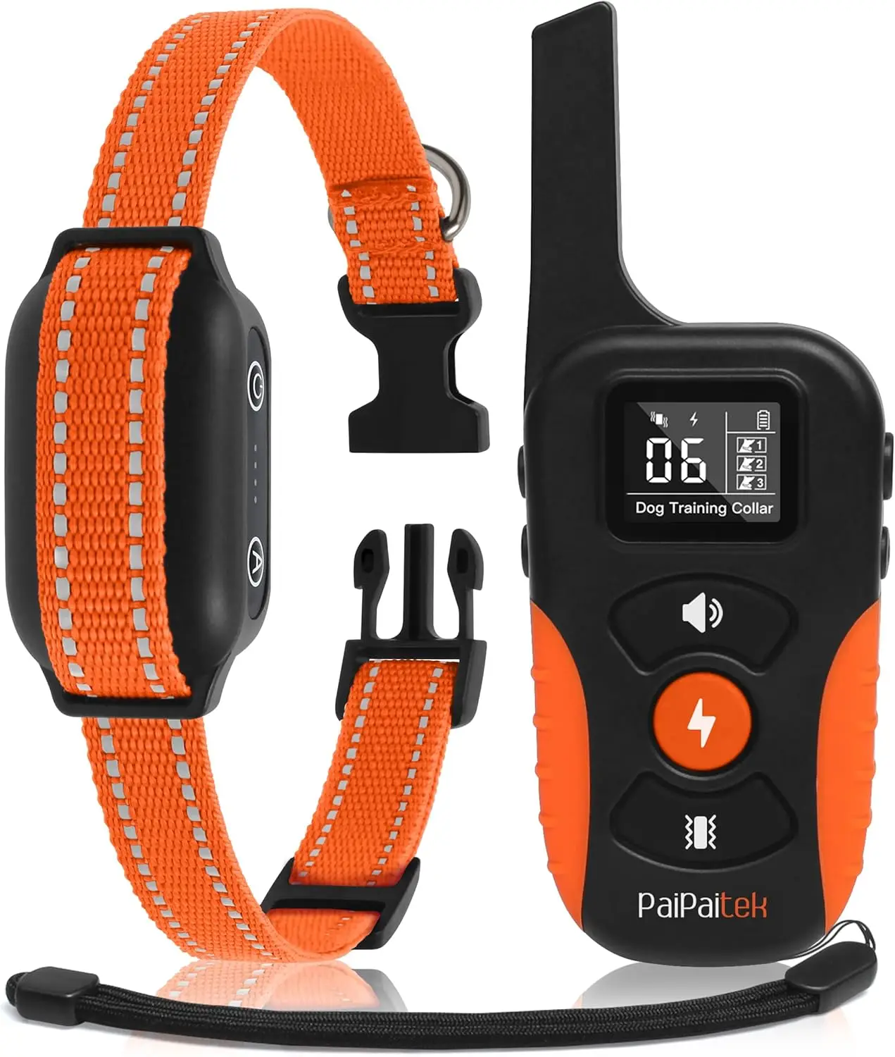 

PaiPaitek Bark Activated Shock Collar with Remote - Automatic Bark and Training Collar Combo 3300ft Range, Bark Shock Collar