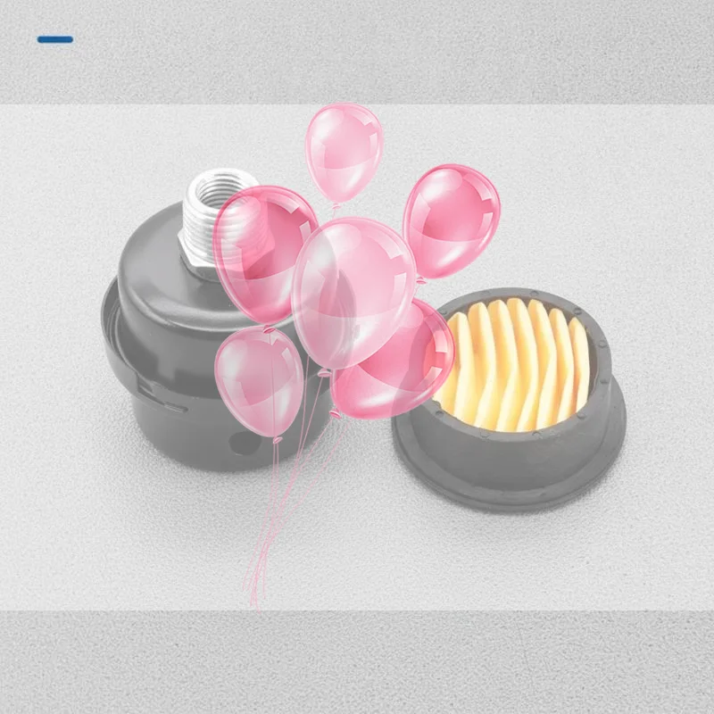 Oil Free Air Compressor Muffler Filter Durable 1/4 3/8 1/2 Thread Suitable for Industrial Air Pump Pneumatic Equipment