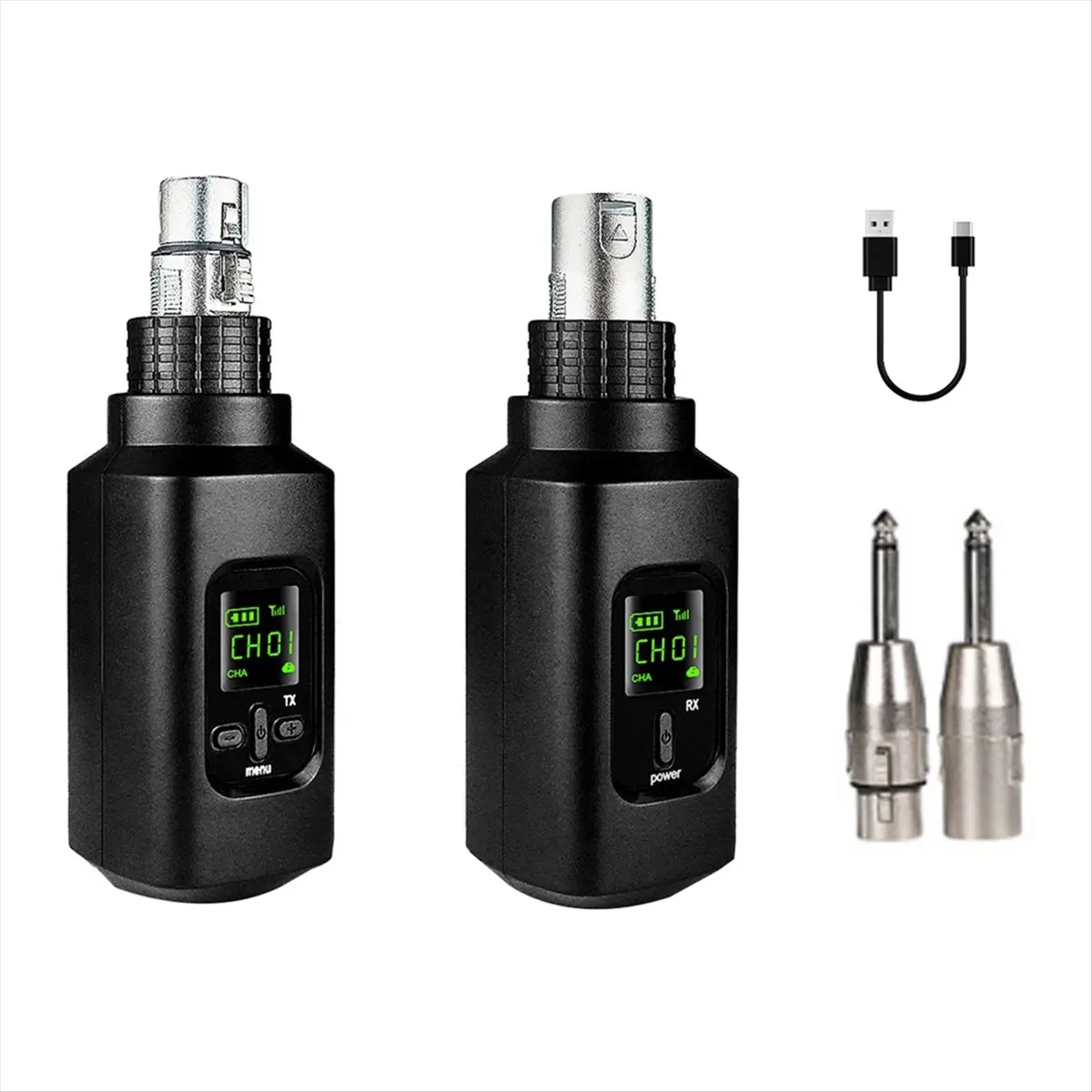 A61P Guitar Wireless Microphone System XLR Transmitter and Receiver for Dynamic Wired Microphone