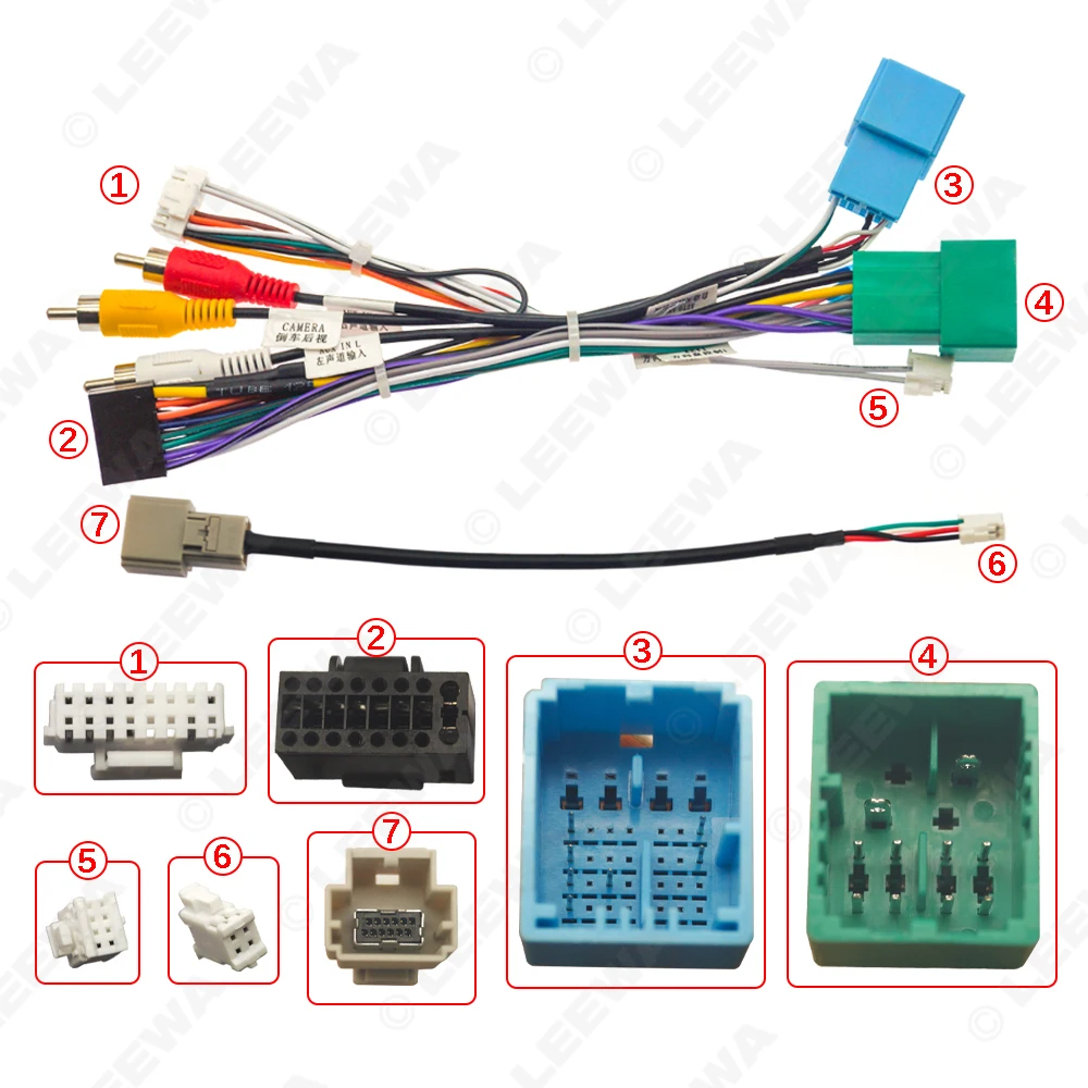 LEEWA Car 16pin Power Cord Wiring Harness Adapter With Canbus Box For  Fait Egea 2023+ Fait Toro 2020-2024 Installation Head Uni