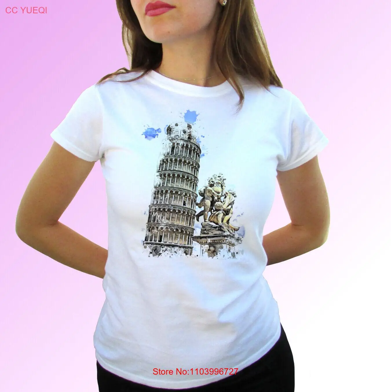

Pisa Tower t shirt Italy tee top art gift design mens womens kids baby size