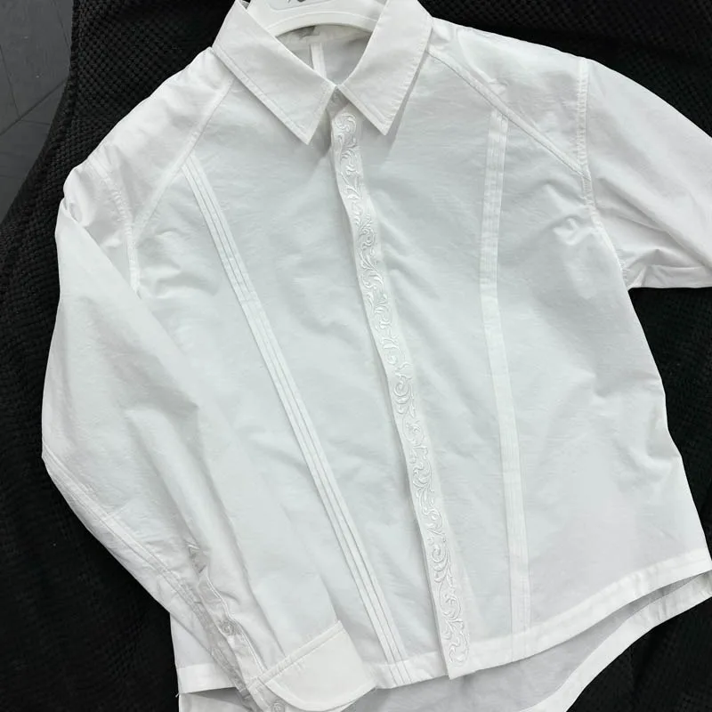 Coat Embroidered Shirt High-end Niche Design Spring New Fashionable Comfortable Solid Simple All-matching Personality