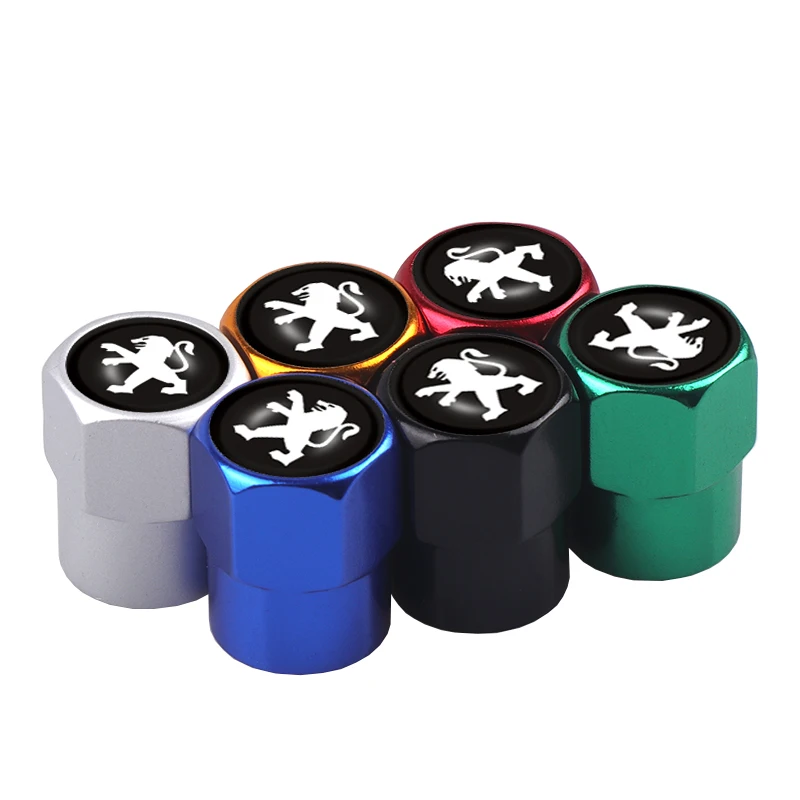 4 tapas de válvula para neumáticos de coche, cubiertas protectoras para el vástago del neumático, para Peugeot 407 2008 206 308 508 208 3008 207 307 107 607 T9 5008
