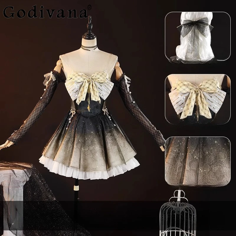 

Halloween Lolita Style Dress Girls Naraka Bladepoint Tarka Ji Cosplay Costume Lace Trim Anime Party Roleplay Outfit for Women
