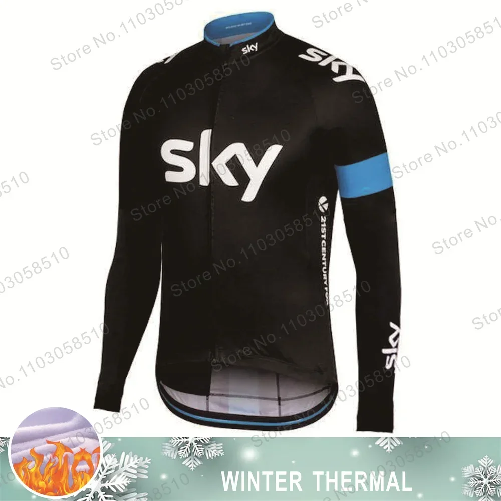 INEOS SKY-ropa de ciclismo para hombre, chaqueta térmica de lana, camisetas de manga larga para bicicleta de carretera, Invierno