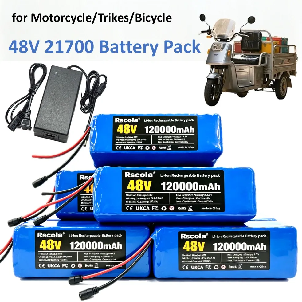 Safety 48V Battery Pack for E-Bike Scooter Motorcycle 13S3P 21700 Battery Cells with BMS High Current Output CE Certified