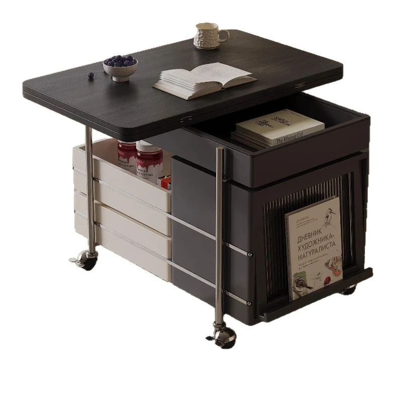 

Multifunctional sofa side table removable coffee table folding cart