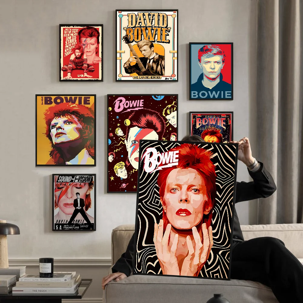 Rock D-David Singer-B-BowieS Self-adhesive Art Poster Whitepaper Prints Posters Artwork Aesthetic Art Wall Painting