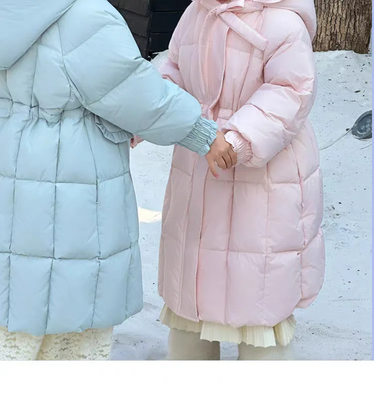 ZOETOPKID Mädchen Lange Kapuzen-Baumwoll-Daunenjacken Kinder Winter Verdickte Warme Rüschen-Design-Jacken Kinder Aktiv-Oberbekleidung – Detail 8