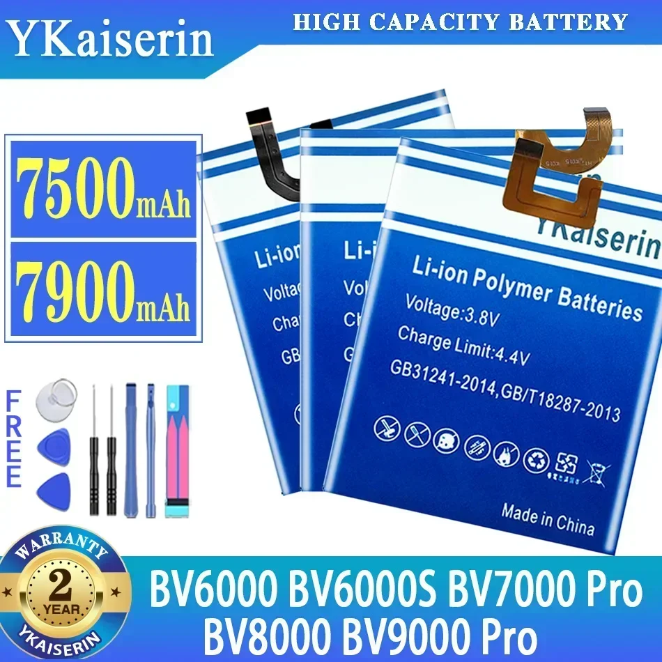

YKaiserin Battery for Blackview BV6000 BV6000S BV7000 BV8000 BV9000 PRO BV7000PRO BV8000PRO BV9000PRO Bateria + Free Tools + NO