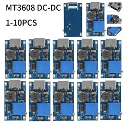 調整可能な電圧レギュレーターモジュール,マイクロUSBタイプCプラグ,DC-DCブーストコンバーター,2v-24v〜5v-28v 2a,mt3608