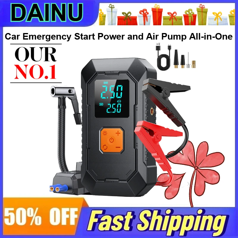 

10000mAh Car Emergency Start Power and Air Pump All-in-One Machine Rescue Electrical Appliances Inflatable and Electric Ignition