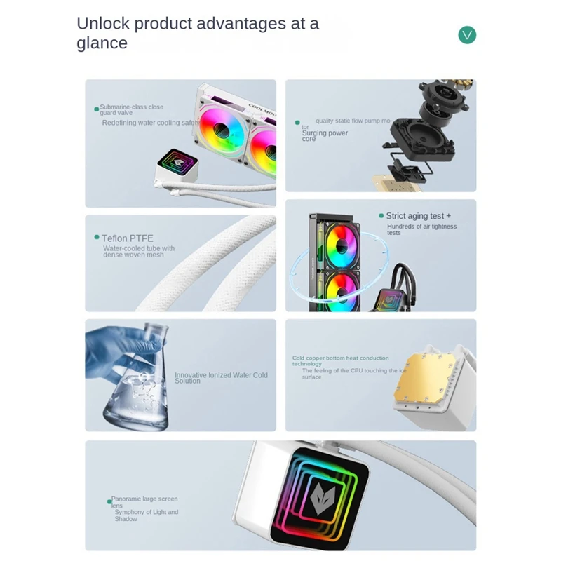 Coolmoon 240 radiador refrigerado a água tudo-em-um para computador desktop pwm temperatura controlada argb ventilador de refrigeração cpu radiador