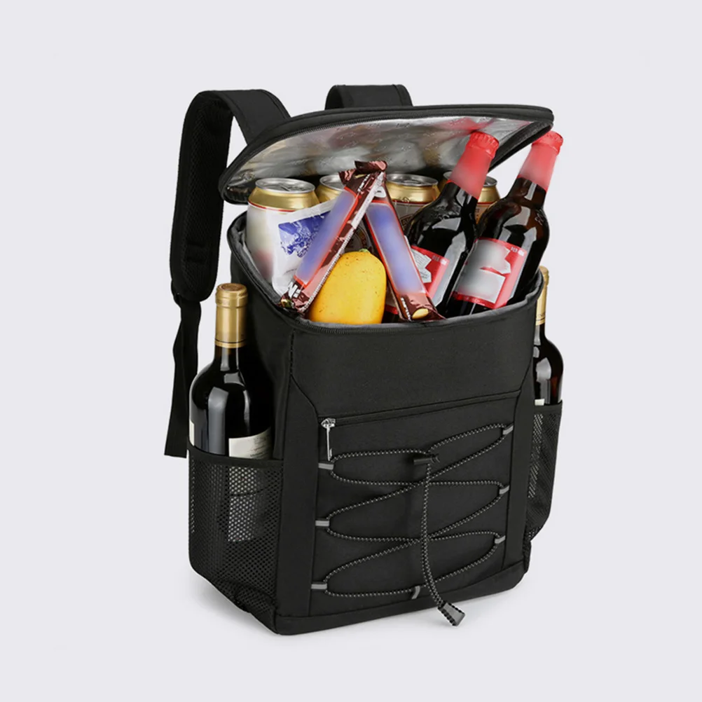 

Outdoor Thermal Black Practical Lunch Bag Large Capacity Cooler Picnic Lunch Food Container Travel Storage Reusable