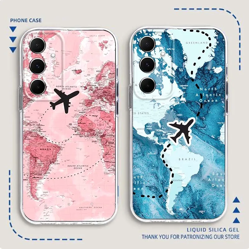 

Creative airplane pattern For Samsung Galaxy Note 20 10 F12 M23 F23 M14 F15 M54 M55 Ultra Plus 5G Transparent Phone Case