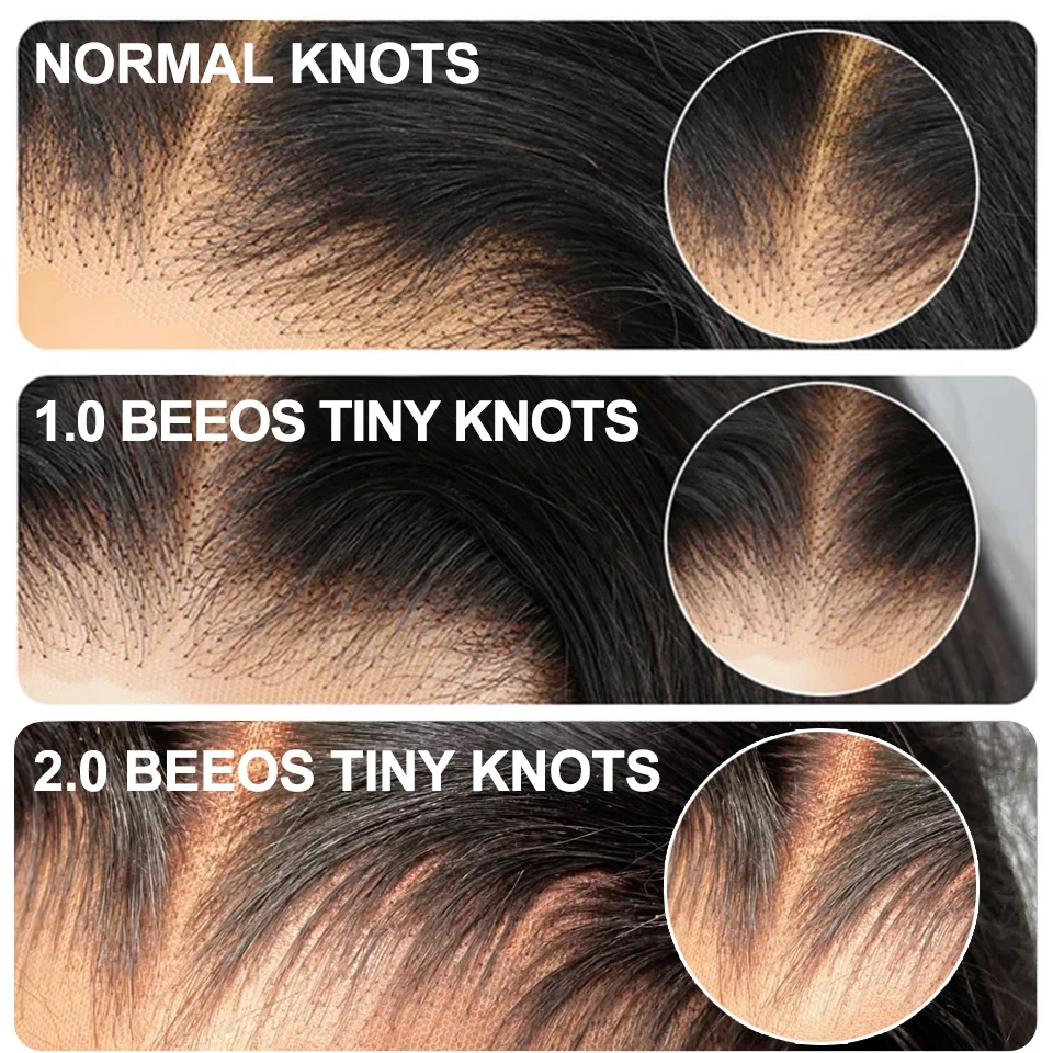 BEEOS Upgraded 2.0 Tiny Knots 13x6 Full Frontal HD Lace Wigs Skinlike HD Lace Bye Bye Knots 5x5 13x4 Water Wave Wigs For Women