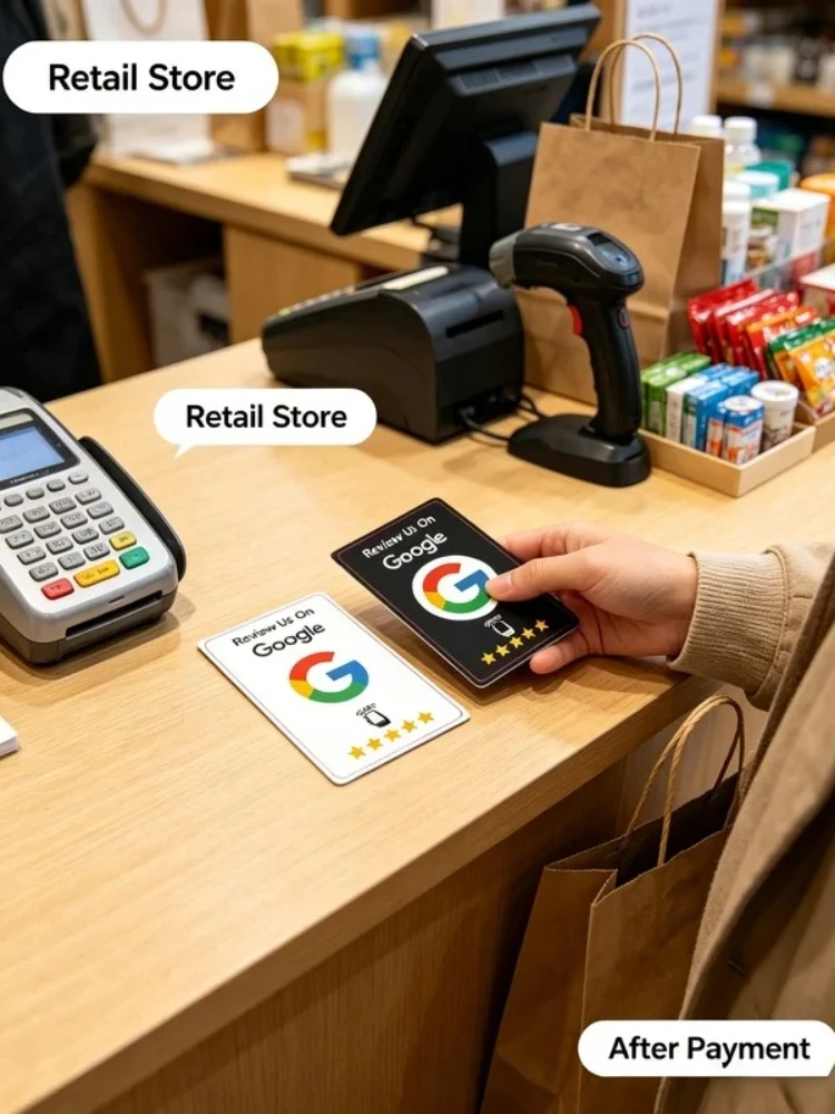 100 Stück Wiederverwendbare Google-Bewertungs-NFC-Karten, Bewerten Sie uns auf Google, Programmierbare NFC-Tap-Karte, Benutzerfreundlich, Zeitsparend, Direkt vom Hersteller