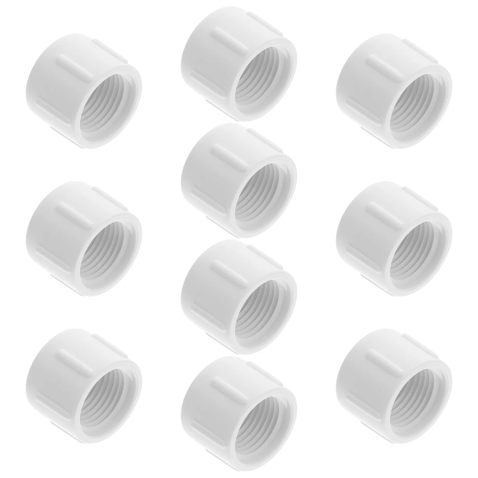 

10 Pcs PVC Pipe Cap Hose Drain End Plug Sprinkle Water Female Adapter Ends Caps Pool Fitting Handrail