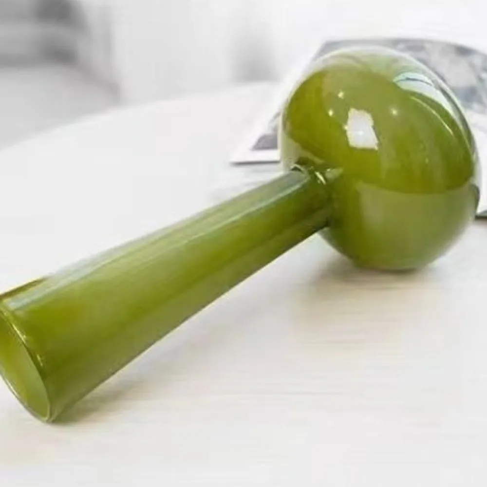 Desktop Flower Ware Olive Green French Vintage Vase Glass Luxury Hydroponic Vase Unique Swan Neck Artistic Planter Living Room
