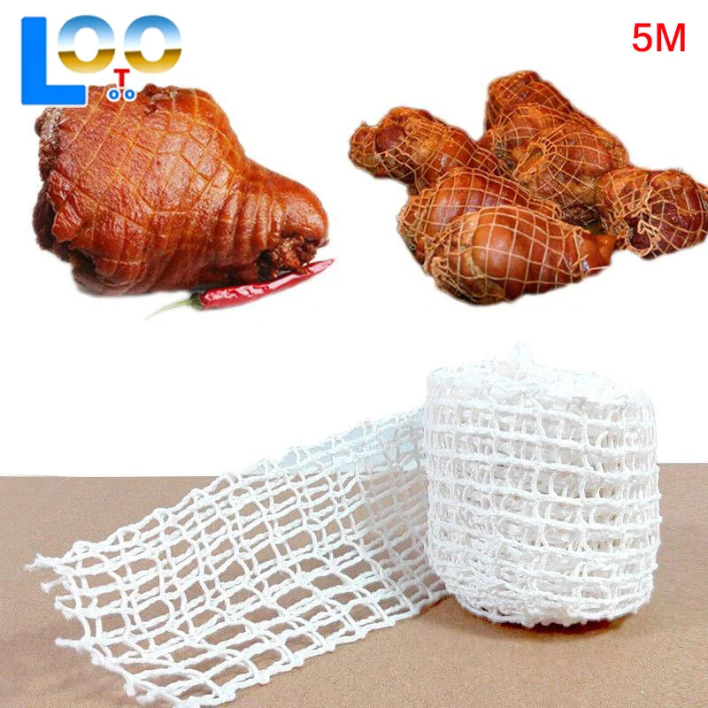 1 قطعة 5 متر اللحوم المعاوضة لفة مطاطا لحم الخنزير السجق صافي الجزار سلسلة التعبئة والتغليف صافي اللحوم شبكة طبخ غطاء أداة اكسسوارات المطبخ