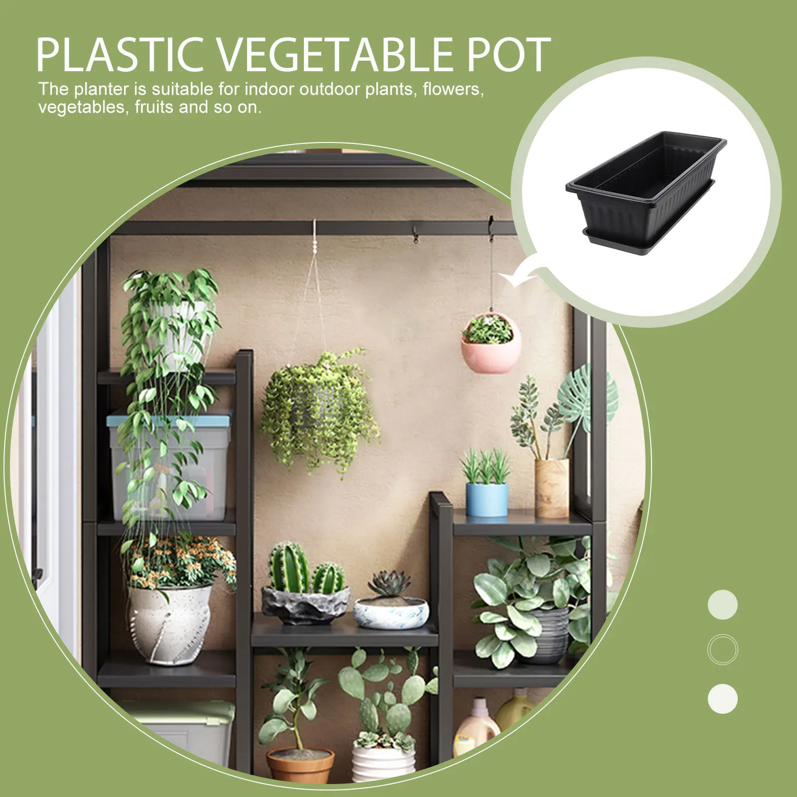 

4Pcs Gardening Planting Boxes Plastic Durable Rectangular Planter for Vegetables Flowers Succulent Plants Home Garden Supply