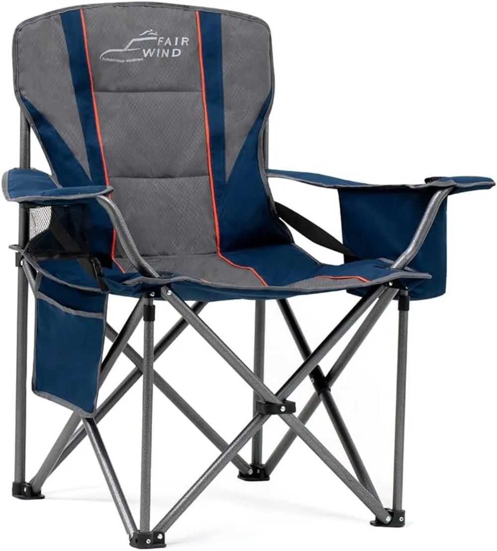 

Oversized Padded Camping Lounge Chair with Footrest Stool Set, Heavy Duty Support 300 LBS Cooler Bag Chair with Headrest