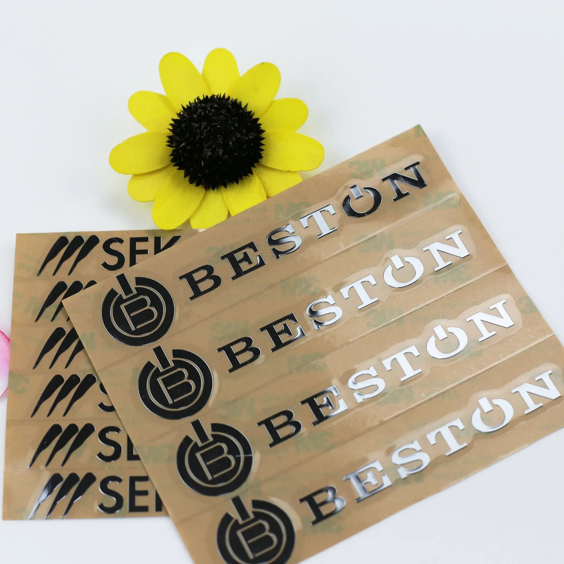 Customize Metal Gold Silver UV Transfer Stickers Shiny Color Logo Name Crystal Labels on Box Glass Cup