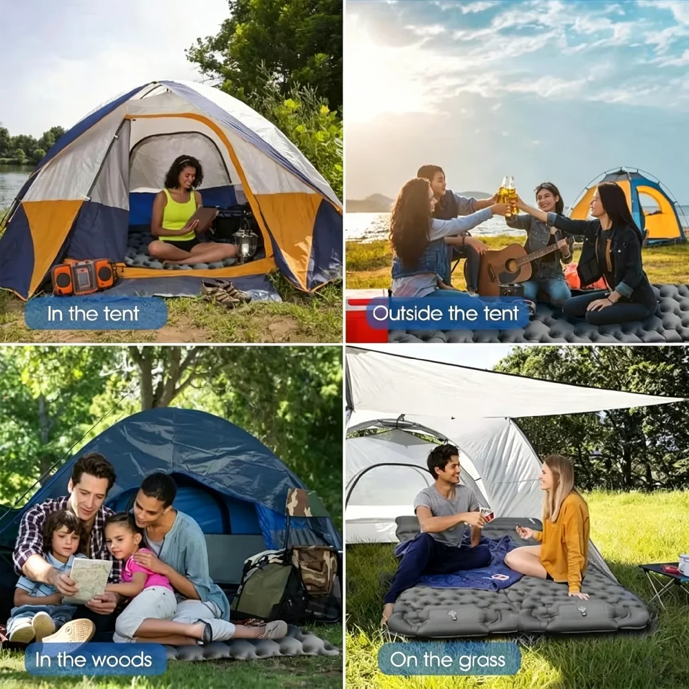 Single and double inflatable m - Inflatable Camping Sleeping Pad Pillow recension och pris