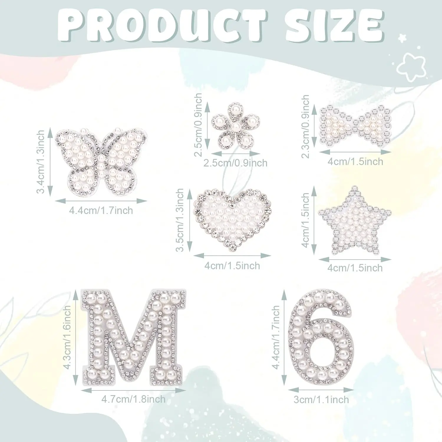 82Pcs Self Adhesive Pearl Letter Patches (A-Z),Number Patch 0-9,Glitter Pearl Letter Patches Rhinestone Applique for DIY Clothes