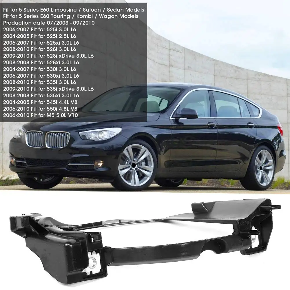 Black Headlight Mounting Brackets Support 63126936090 63126936089 Fit For BMW 5 Series E60 E61 525I 528Xi 530I Auto Accessories view 3