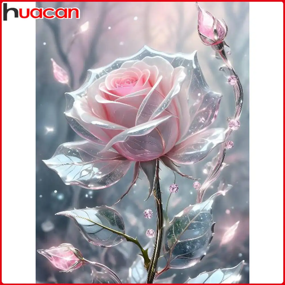 Huacan زهرة الماس رسم فنجان القهوة فسيفساء زهرية مربع ومستدير الماس التطريز هدية تزيين المنزل